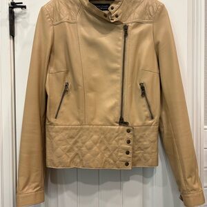 Donald J. Pliner Beige Leather Jacket